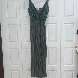 Kaileigh Green and White Striped Jumper